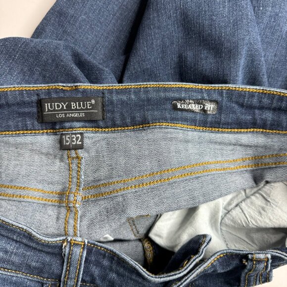 Judy Blue Jeans Sz 32 Relaxed Fit High‎ Rise Dark Wash Stretch 32x27 - Picture 16 of 16